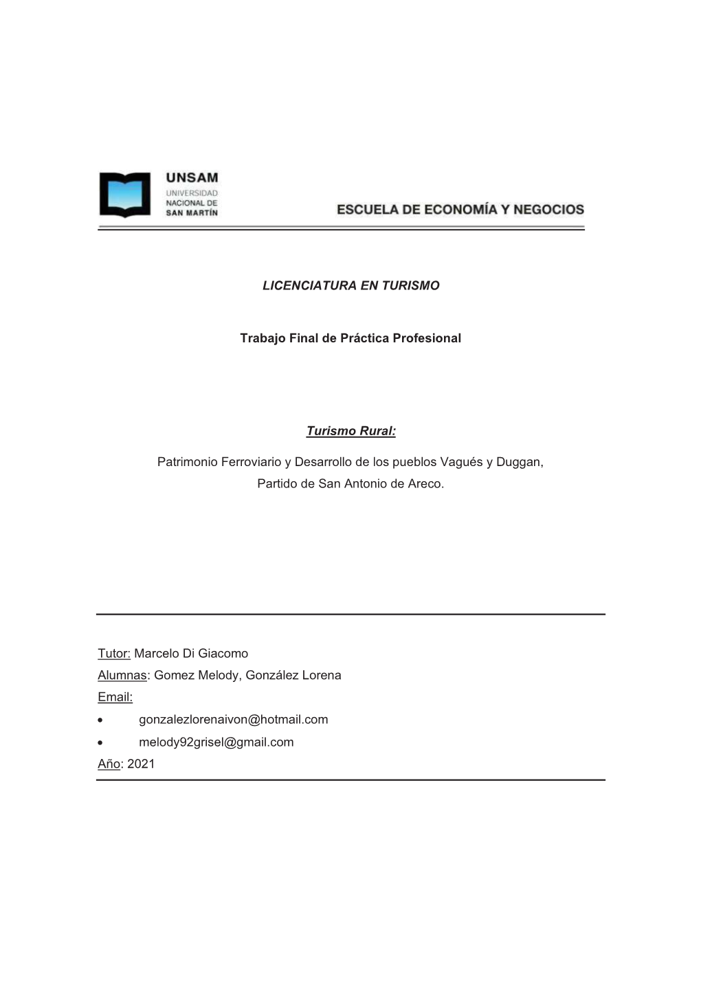 Patrimonio Ferroviario Y Desarrollo De Los Pueblos Vagués Y Duggan, Partido De San Antonio De Areco