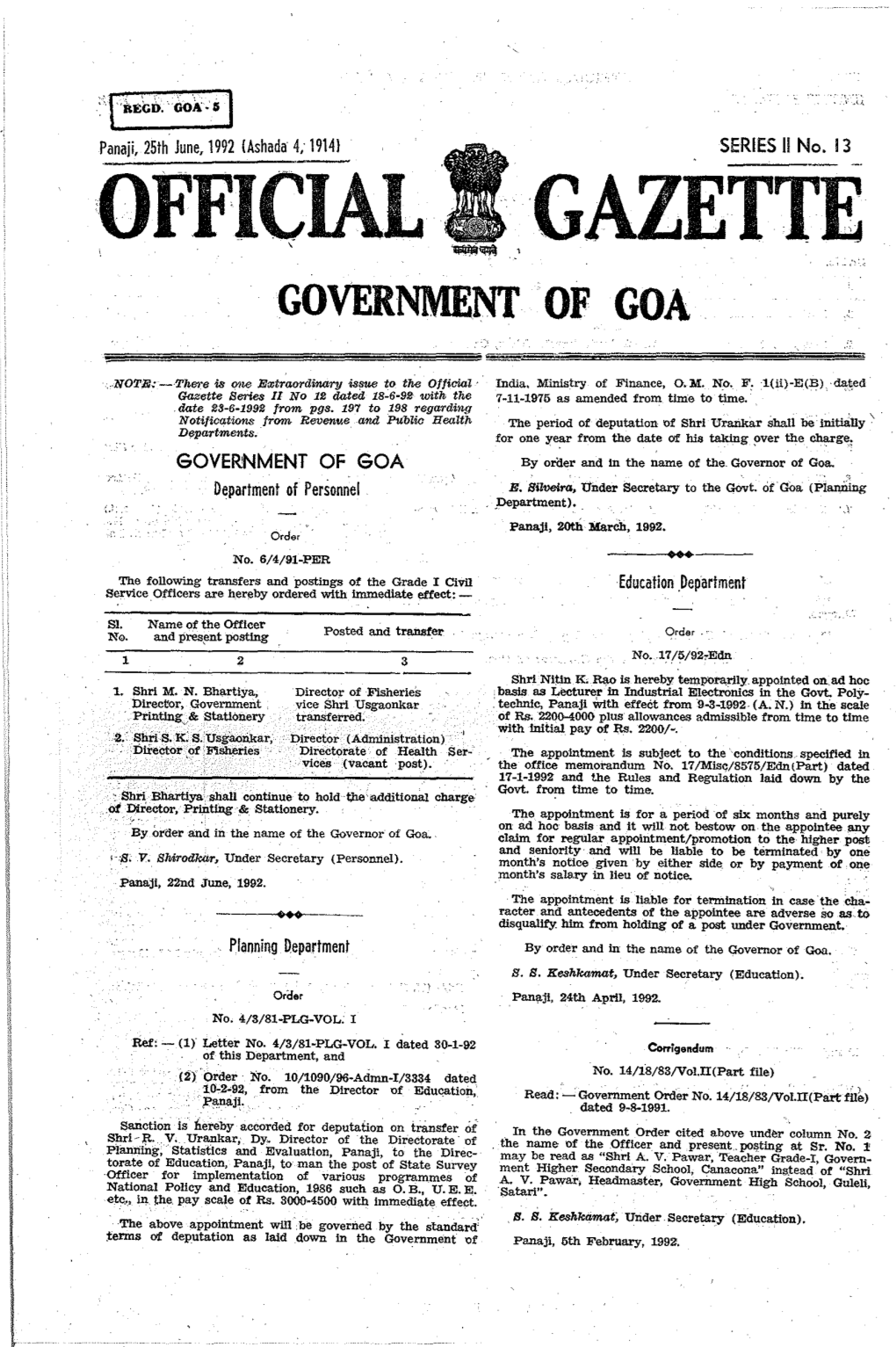 Official\ Gazette Government of Goa