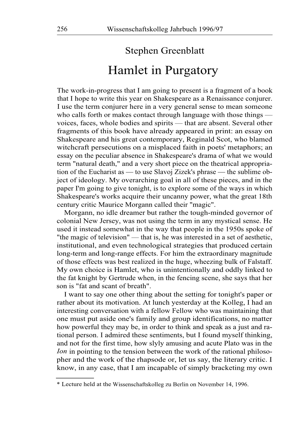 Hamlet in Purgatory