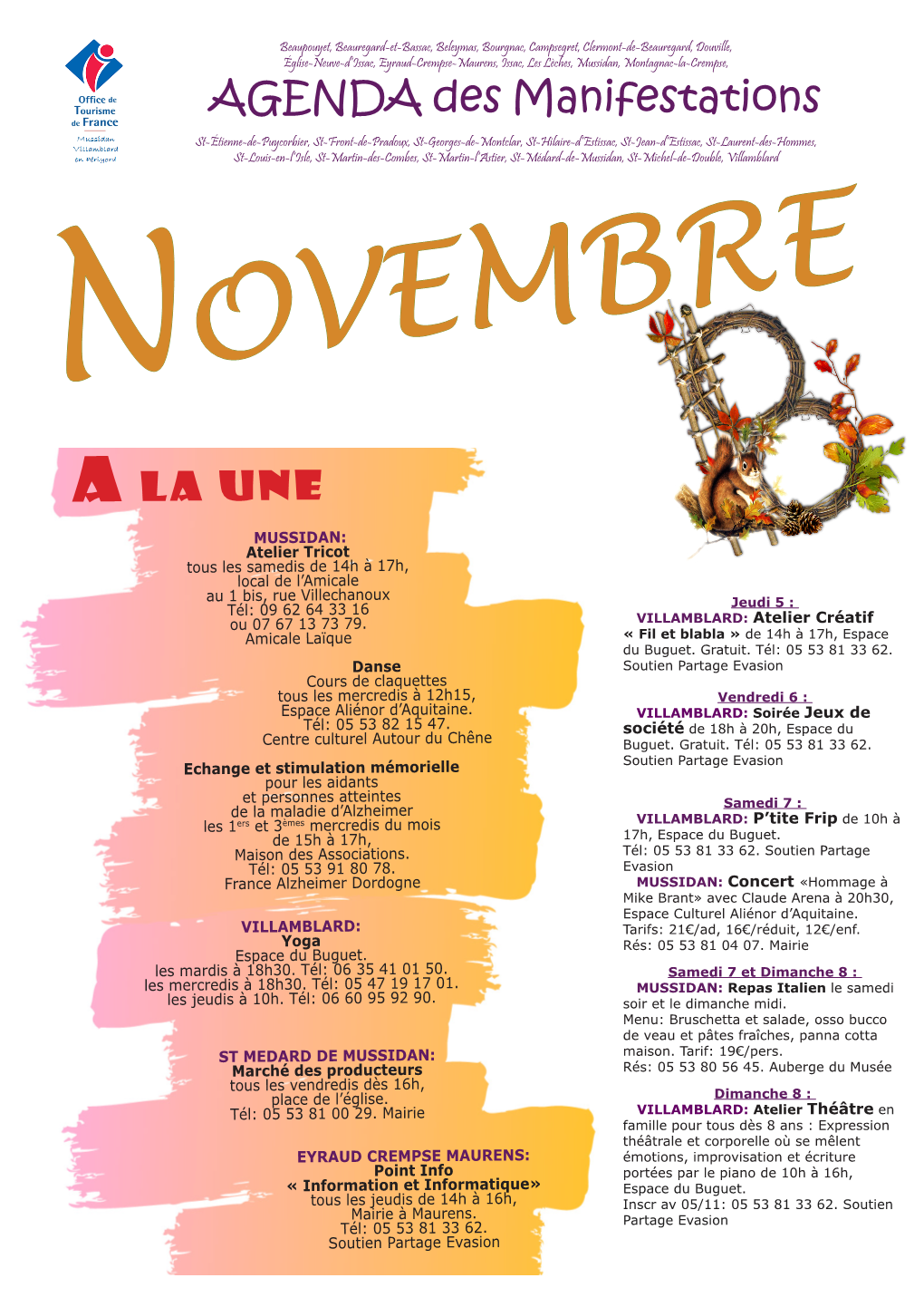 AGENDA Des Manifestations