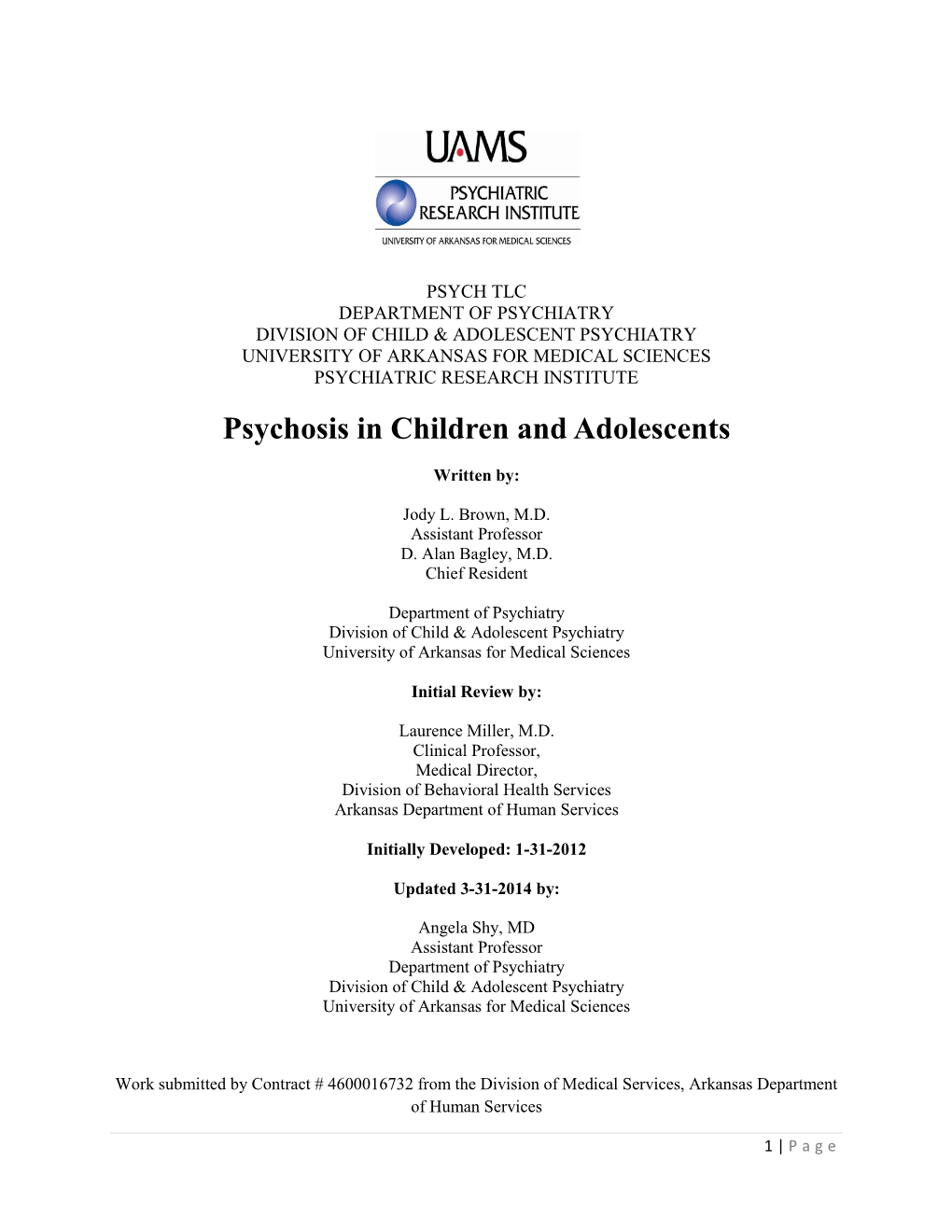 Psychosis in Children and Adolescents