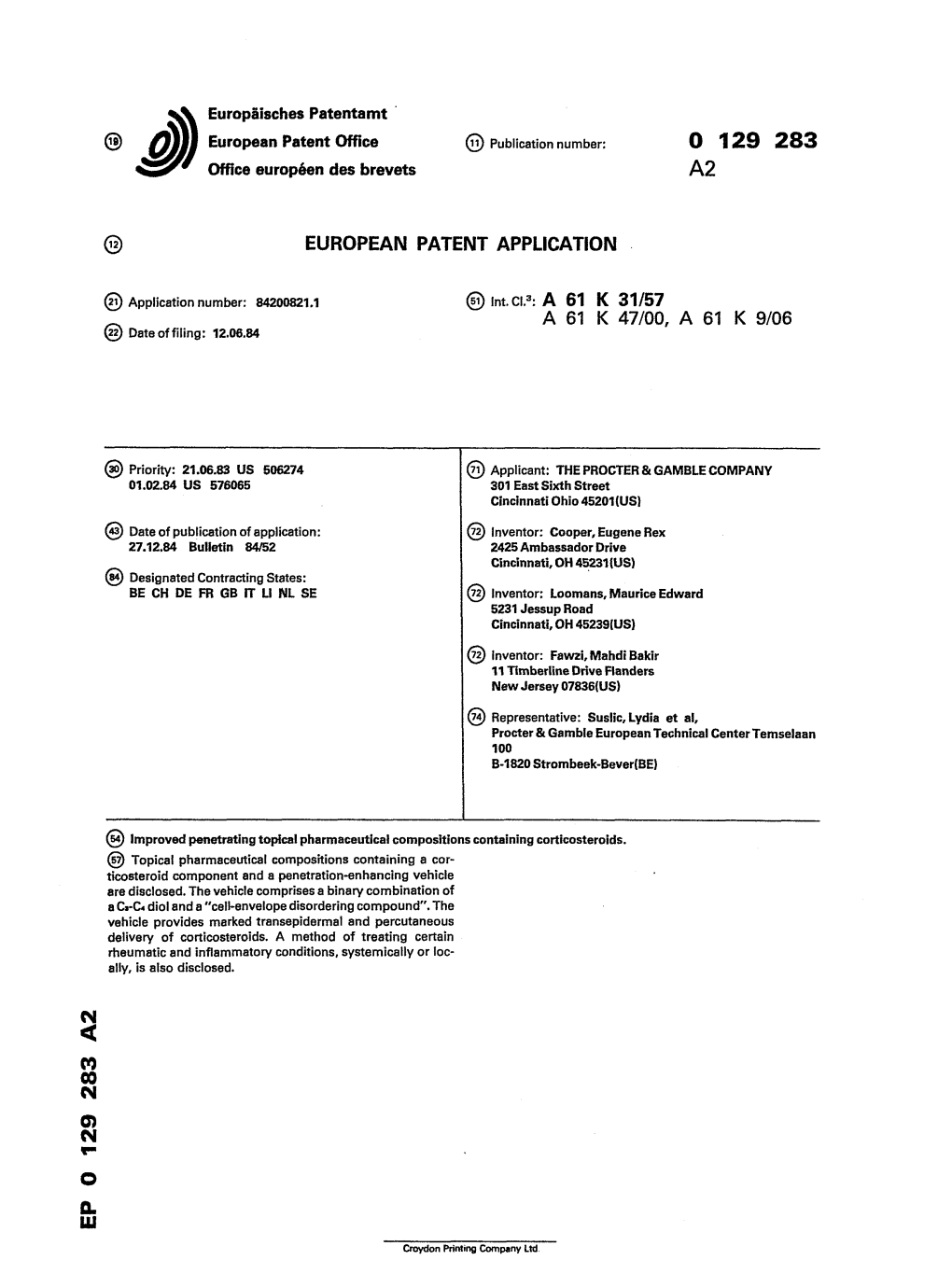 Improved Penetrating Topical Pharmaceutical Compositions Containing Corticosteroids