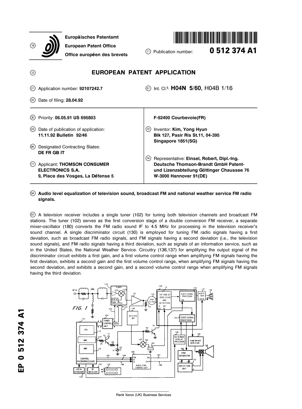 Audio Level Equalization of Television Sound, Broadcast FM and National Weather Service FM Radio Signals