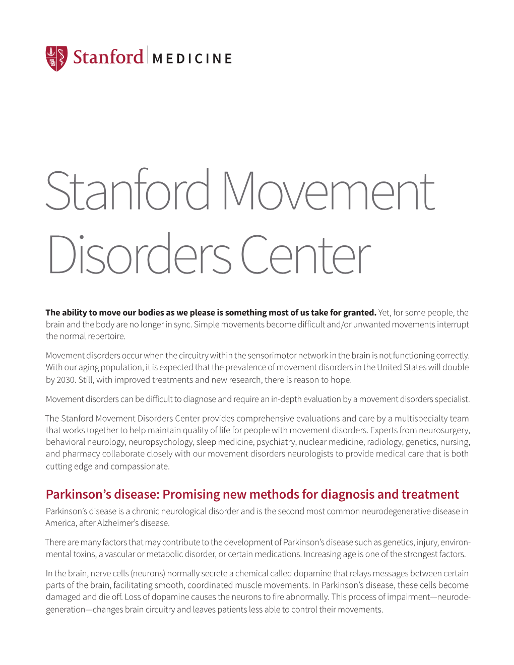 Stanford Movement Disorders Center