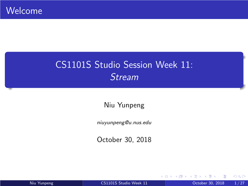 CS1101S Studio Session Week 11: Stream