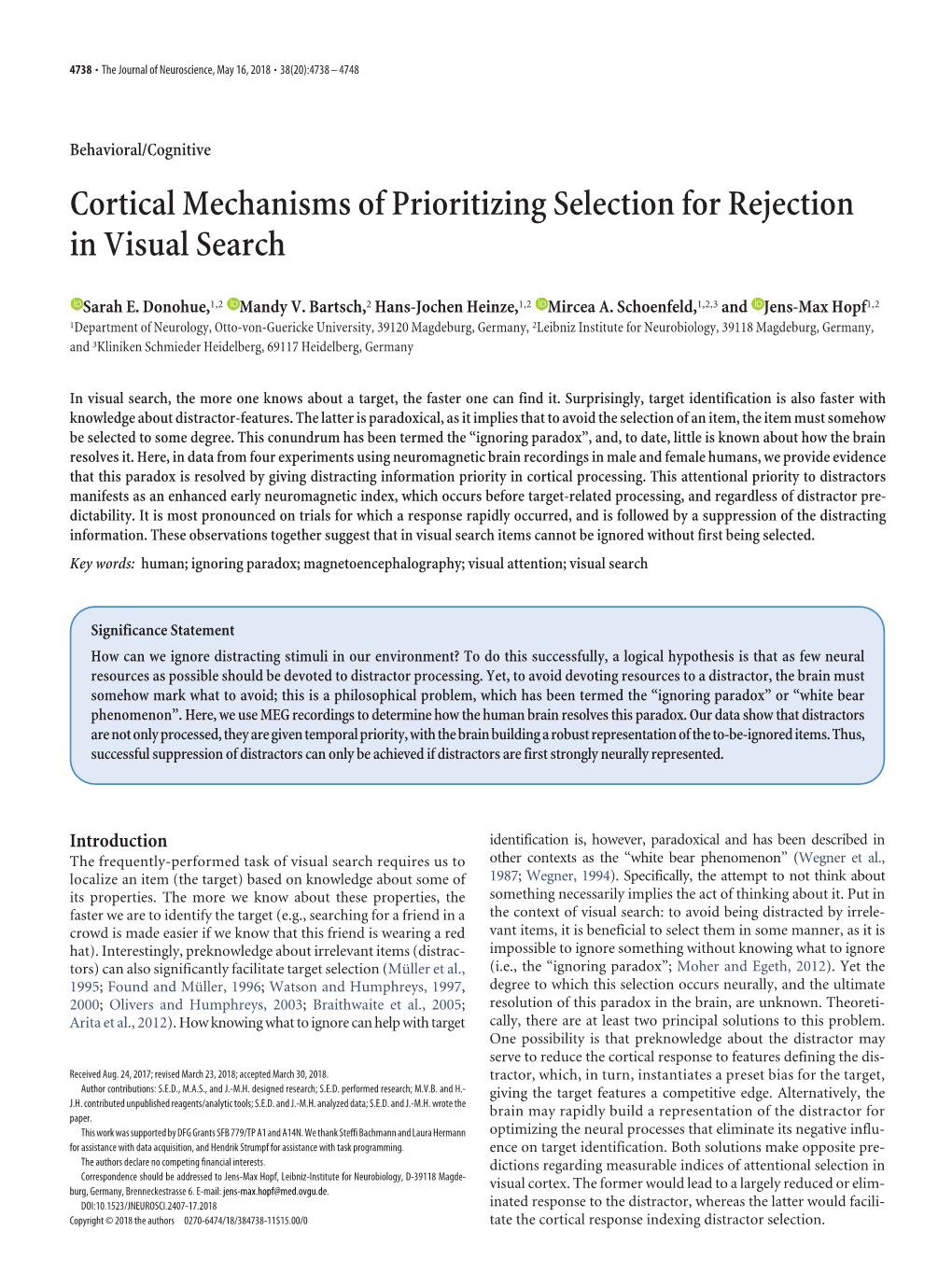 Cortical Mechanisms of Prioritizing Selection for Rejection in Visual Search