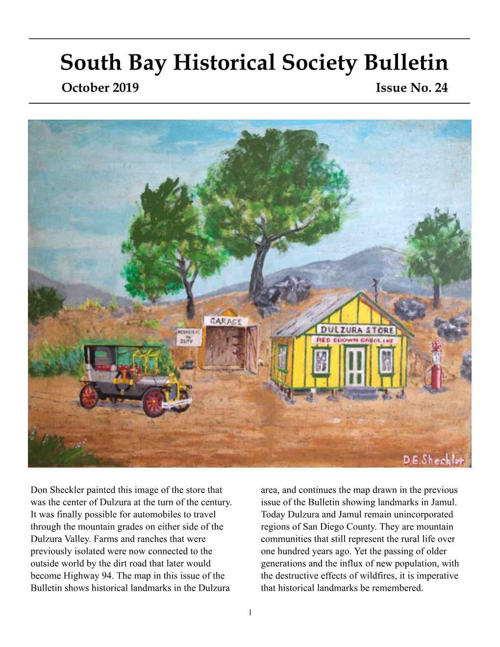 South Bay Historical Society Bulletin October 2019 Issue No