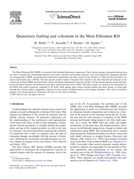Quaternary Faulting and Volcanism in the Main Ethiopian Rift