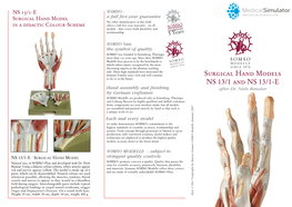 Surgical Hand Models NS 13/1 and NS 13/1-E Were Developed by SOMSO in Close Co-Operation with Dr
