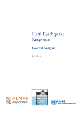 Haiti Earthquake Response: Context Analysis 3 Acknowledgements