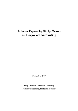 Interim Report by Study Group on Corporate Accounting