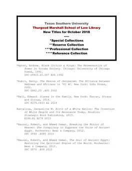 Texas Southern University Thurgood Marshall School of Law Library
