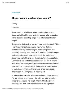 How Does a Carburetor Work? 1 of 18