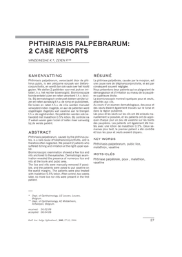 Phthiriasis Palpebrarum: 2 Case Reports