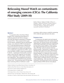 Refocusing Mussel Watch on Contaminants of Emerging Concern (Cecs): the California Pilot Study (2009-10)