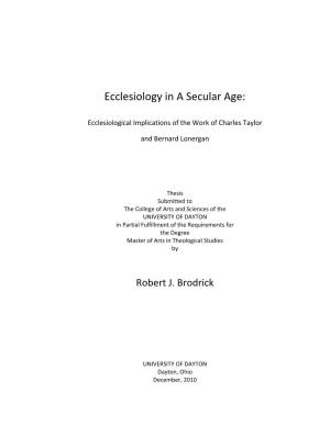 Ecclesiology in a Secular Age