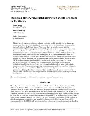 The Sexual History Polygraph Examination and Its Influences on Recidivism