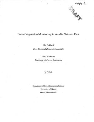 Forest Vegetation Monitoring in Acadia National Park