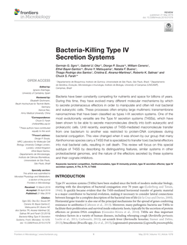 Bacteria-Killing Type IV Secretion Systems