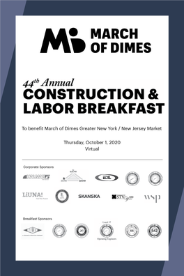 Thursday, October 1, 2020 Virtual to Benefit March of Dimes Greater