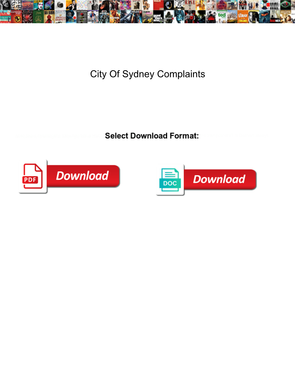 City of Sydney Complaints