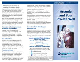 Arsenic and Your Private Well