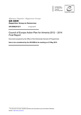 GR-DEM Council of Europe Action Plan for Armenia 2012