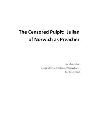 The Censored Pulpit: Julian of Norwich As Preacher
