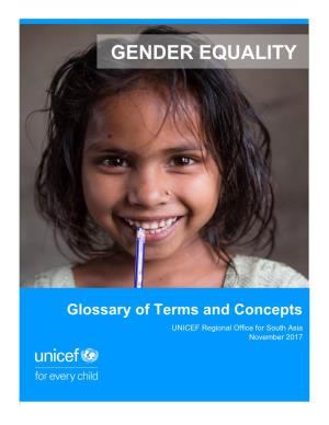 Gender Equality: Glossary of Terms and Concepts