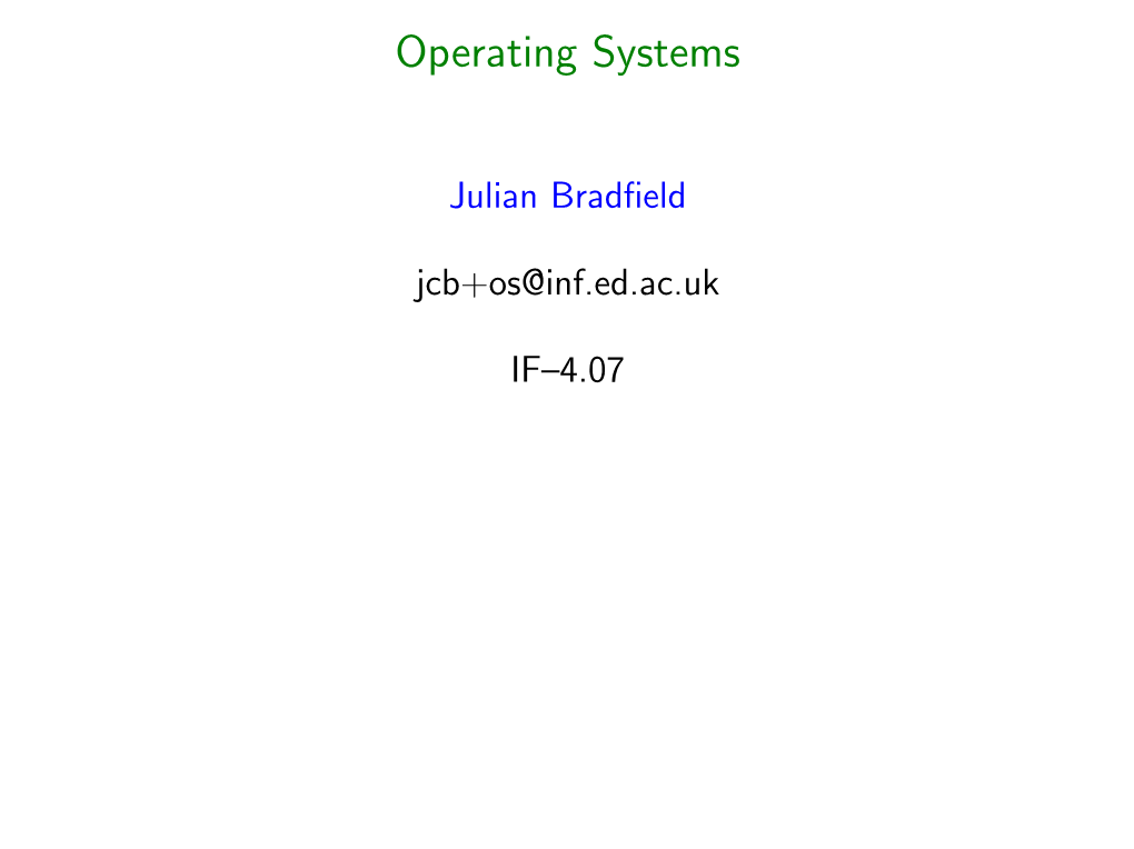 Operating Systems