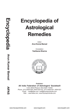 Encyclopedia Encyclopedia of Astrological Remedies