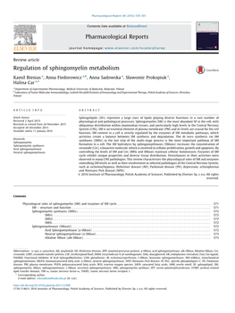 Regulation of Sphingomyelin Metabolism