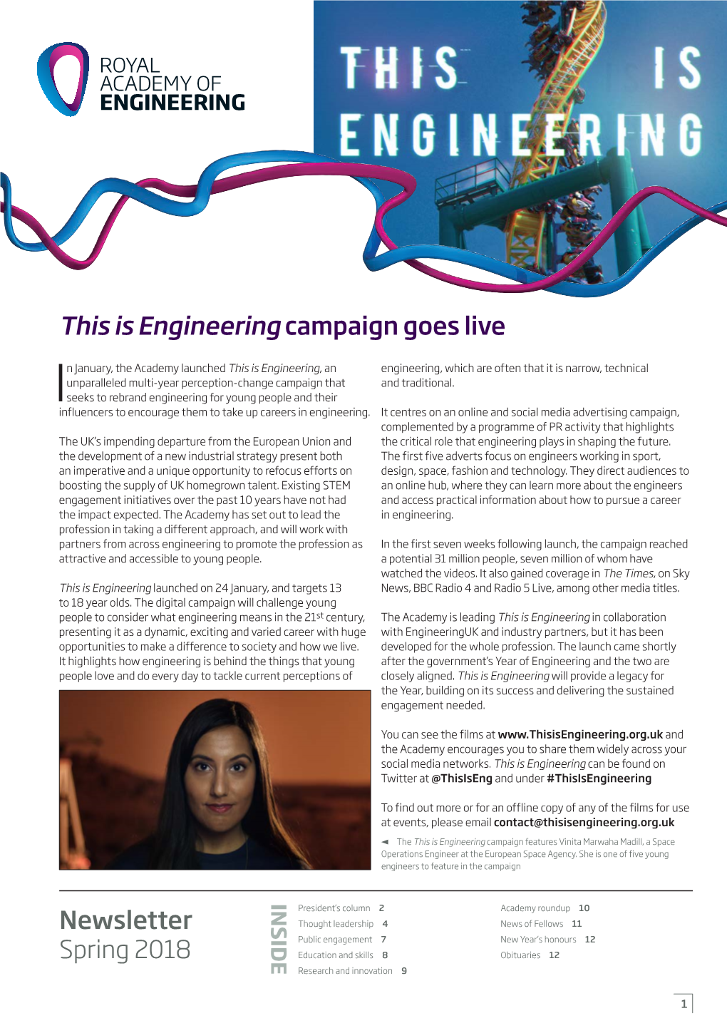 Newsletter Spring 2018 This Is Engineering Campaign Goes Live