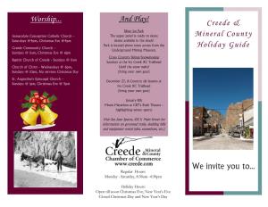 Worship... Creede & Mineral County Holiday Guide and Play! We Invite