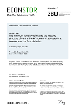The Minimum Liquidity Deficit and the Maturity Structure of Central Banks' Open Market Operations: Lessons from the Financial Crisis