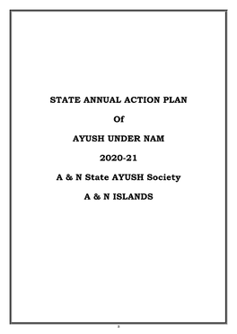 STATE ANNUAL ACTION PLAN of AYUSH UNDER NAM 2020-21 A