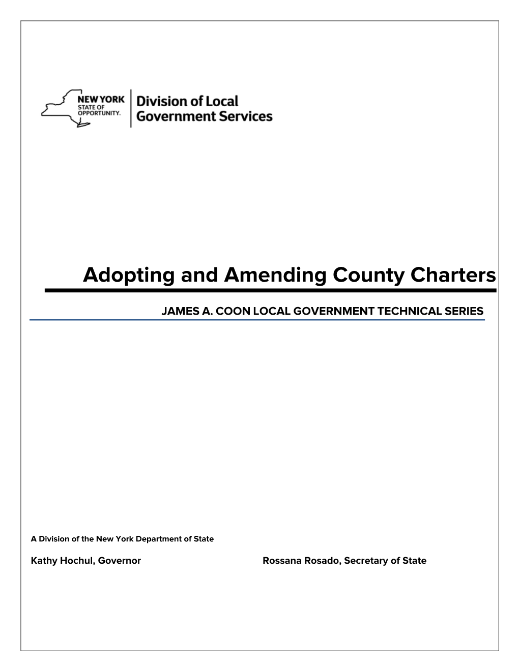 Adopting and Amending County Charters