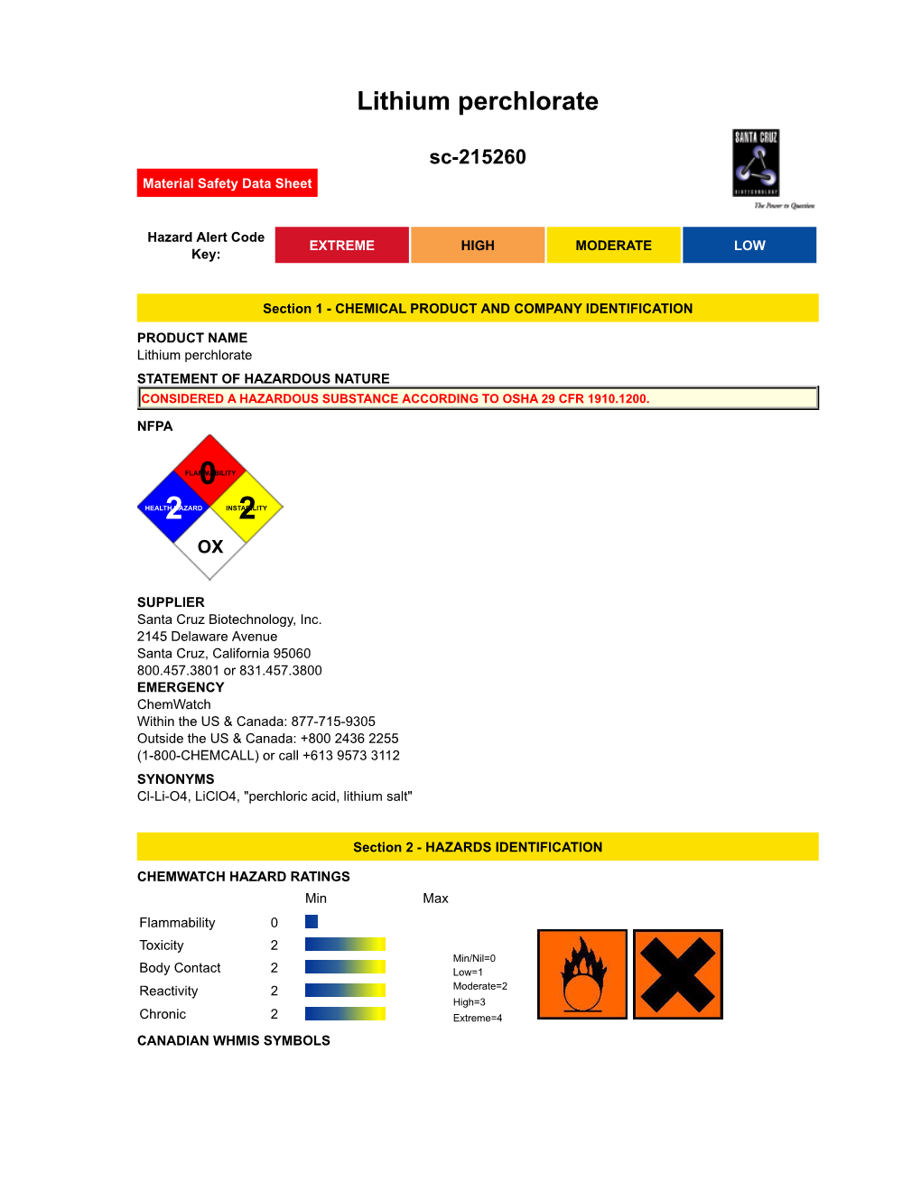 Lithium Perchlorate