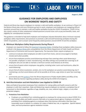 Guidance for Employers and Employees on Workers' Rights And