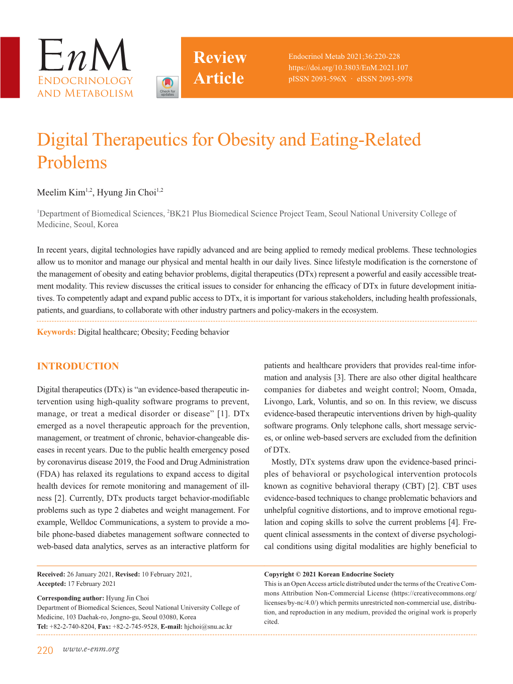 Digital Therapeutics for Obesity and Eating-Related Problems