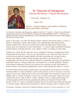 St. Vincent of Saragossa Vincent the Martyr / Vincent the Deacon