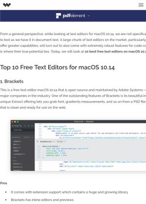Top 10 Free Text Editors for Macos 10.14
