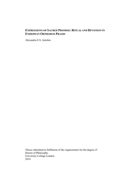 Alexandra E.S. Antohin Thesis Submitted in Fulfilment of The