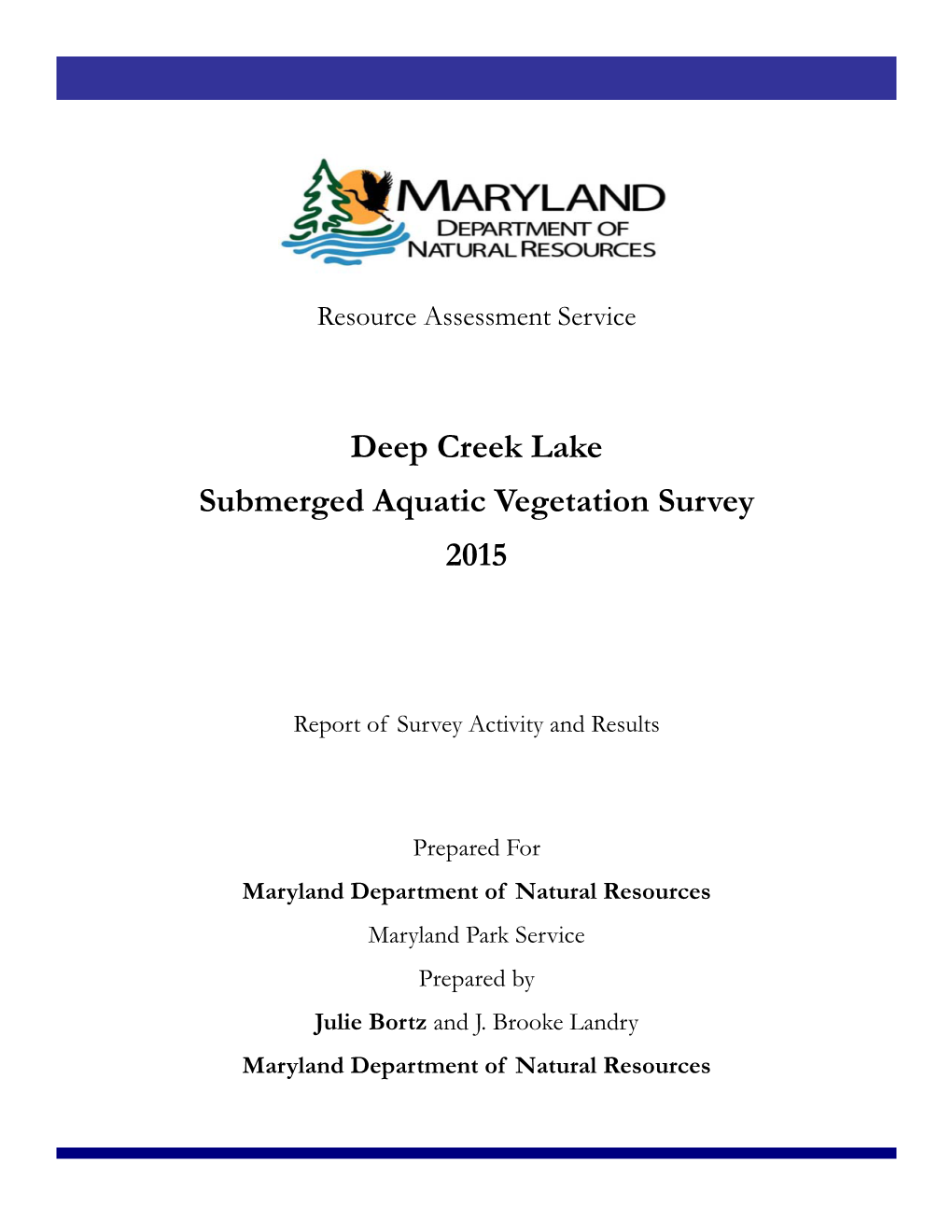 Deep Creek Lake Submerged Aquatic Vegetation Survey 2015