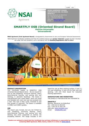 SMARTPLY OSB (Oriented Strand Board) Planche Universelle Universalbrett