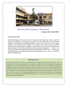 Panihati Municipality E-Newsletter October 2015, VOLUME-5