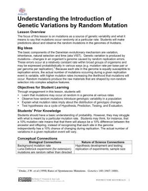 Understanding the Introduction of Genetic Variations by Random