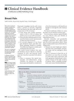 Breast Pain AMIT GOYAL, Royal Derby Hospital, Derby, United Kingdom
