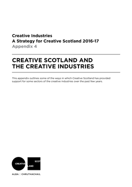 Creative Scotland and the Creative Industries