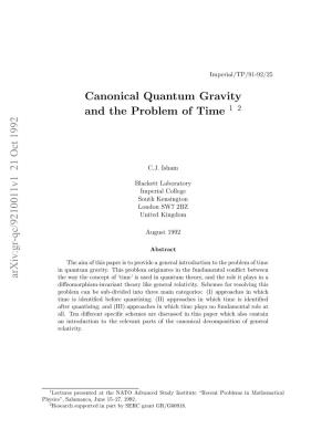Canonical Quantum Gravity and the Problem of Time